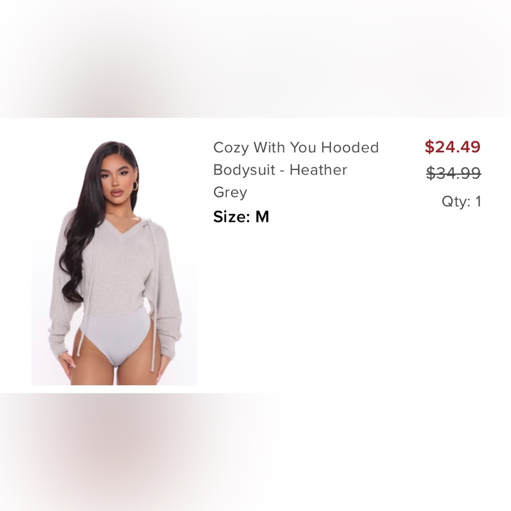 BNWT fashion nova hooded bodysuit